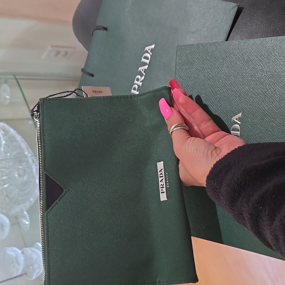 Prada Forest Green Pouch 2026 Addition NWT